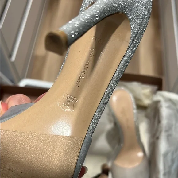 Gianvito Rossi Silver and Cream Women's Shoes